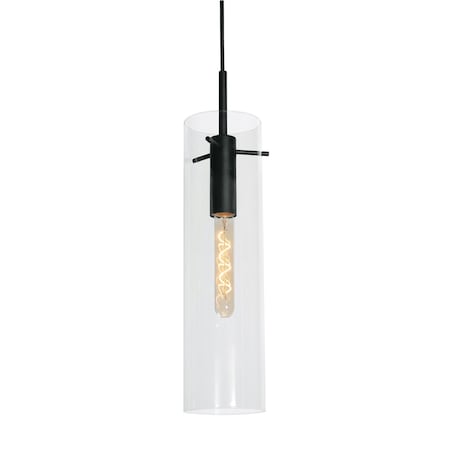 Afx Vista 1-Light Pendant, Clear Glass Shade, Black Finish VSAP05MBBK